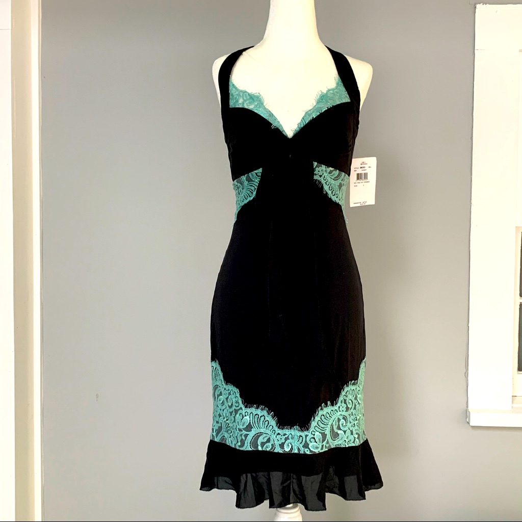 Nicole Miller Collection | Halter Ruffle Dress